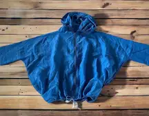 Vintage Nordstrom Point Of View Blue Nylon Windbreaker Women’s Jacket Size 0