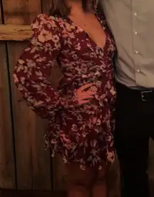 Floral Fall wedding guest dress 