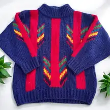 Vintage 80’s Wool Blend Funky Knit Sweater​