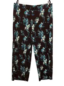 Chicos Travelers Womens Pants Size XLP Or 3P Pull On Wide Leg Liquid Knit Floral