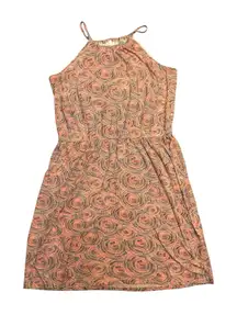 Aventura dress women's size L orange pattern pockets Pima‎ cotton sustainable