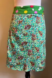 Snap Butterfly Floral Patchwork Wrap Mini Skirt Cotton boho whimsi fairy Y2K