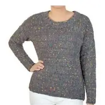 SEVEN 7 Chenille Gray  Popcorn Confetti Crewneck Knit Sweater‎ Size Medium