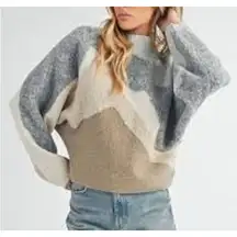 Abercrombie Long Sleeve Multicolor Neutrals Sweater Gray Tan Brown L / XL