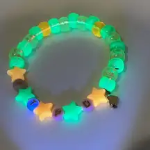 Kandi Rave Swiftie friendship bracelet stretchy glows in the dark, TTPD, NEW