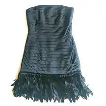 • WHBM • Strapless satin fringe flapper dress size 4