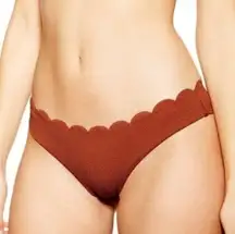 Topshop Scallop Bikini Bottom Burnt Orange Textured