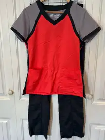 Grey’s Anatomy Coral And Gray Scrub Set  Size S/XS Tall