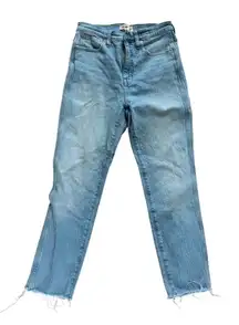 Madewell Stovepipe Light Wash 26 Jeans Slim‎ Frayed Hem