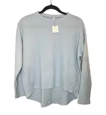 Cotton On Body blue waffle knit long sleeve high low boxy sleep top Size XS