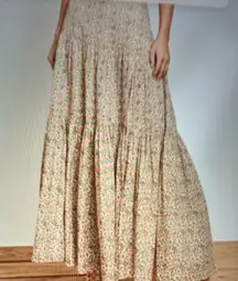 Indigo Blue Cream Maxi Skirt
