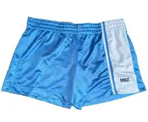 Nike Women’s Size L Light Blue White Swoosh Basketball Running Workout Shorts