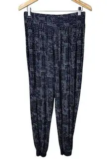 H&M Basic Line Boho Print Navy SOft Knit Joggers Size Large