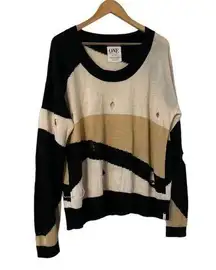 ✨ One Teaspoon Destroyed Distressed Striped Sweater Pullover Top