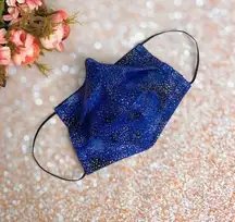 Blue Gold Metallic Face Mask