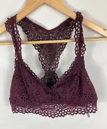 Aerie Purple Lace Racerback Bralette Size Large