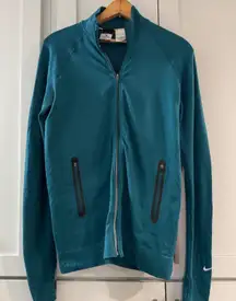 Nike Dri Fit Teal Zip Up Athletic Running Jacket Women's Medium Thumbholes
