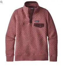 Patagonia Maroon Quilted Snap Pullover