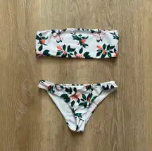 White Floral Bikini Set