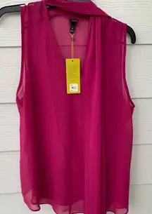 6th & Lane Fuschia Transparent Blouse size 16 Junior