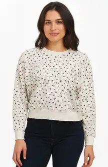 ROW A Women’s Ivory Floral Print Pullover Sweatshirt – Size Medium Casual NWT