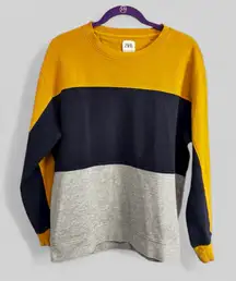 Zara retro colorblock pullover sweatshirt size XXL cotton cabin core preppy