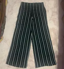 black striped flare pants