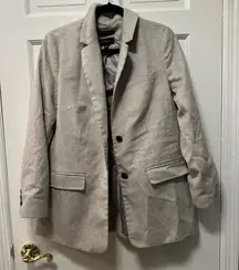 Talbots Gray Herringbone Wool Blend Blazer‎