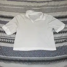 White Lululemon Cropped Swiftly‎ Polo shirt size 4