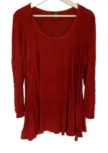 24/7
comfort apparel red scoop neck size 2XL tunic long sleeve
