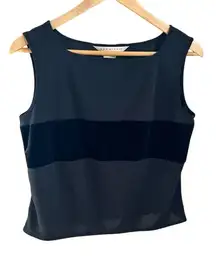 Max‎ Studio Black Sheer and Velvet Crop Top Size Large