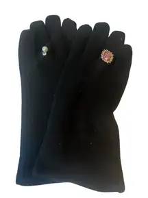 Boutique ladies faux fur lined opera gloves soft touch wool blend Large regency