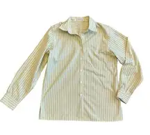 Foxcraft Wrinkle Free Green Stripe Button-Down Shirt Long Sleeve Size Small NWOT