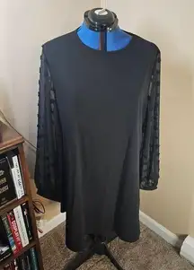 SweatyRocks Super Soft Black XXL Dress with Chiffon Sleeves