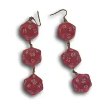 Dungeons and Dragons Pink Drop Earrings
