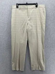 Banana Republic Women's Pants Beige Textured Hampton Pant Size 14 Straight Leg