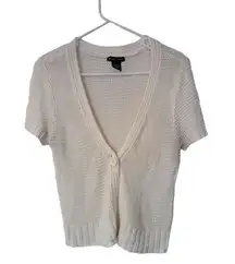 New York & Company Womens Short Sleeve V‎ neck Knitted Cardigan Small