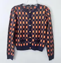 Morine Compte Marant checkered wool blend cardigan sweater size Small