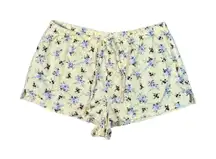 vintage y2k american eagle pj loungewear shorts yellow floral cotton S coquette