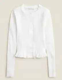NWT J. Crew Ruffle-trim Cotton Gauze Cardigan White