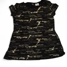 VTG Hannah Montana All Over Print Baby Tee XS