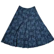 J. Jill Stretch Maxi Skirt SZ 4 Brocade Damask Velvet Tweed Tulip