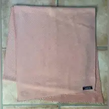 LANDS' END Cameo Pale Pink Pleated Ribbed Rectangular Scarf 86" x 18" Womens