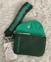 Lululemon Teal and Dark Green Dual Pouch Wristlet