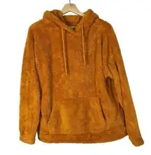 Urban Basics U2B Orange Fleece Sherpa Pullover Hoodie Sweatshirt M