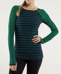 Women's Full Tilt Long Sleeve Top Blue Green Size 2 (?)