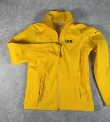 Columbia Jacket Womens Medium Yellow Gold LSU Tigers Full Zip Football Fleece