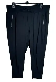 Athleta SZ 18 Trekkie North Jogger Pants Pull-On Cuffed Stretch Zip Pockets UPF