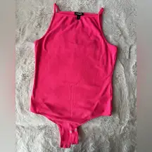 Express NWOT Hot pink square neck bodysuit