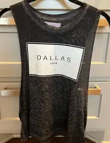 SoulCycle Women's "Dallas Crew" Burn Out Muscle Gray T-Shirt Tank Size Small GUC